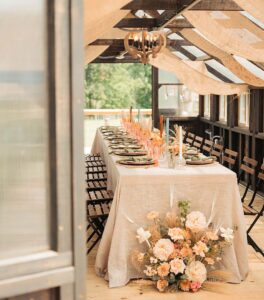 Greenhouse decorated for a wedding